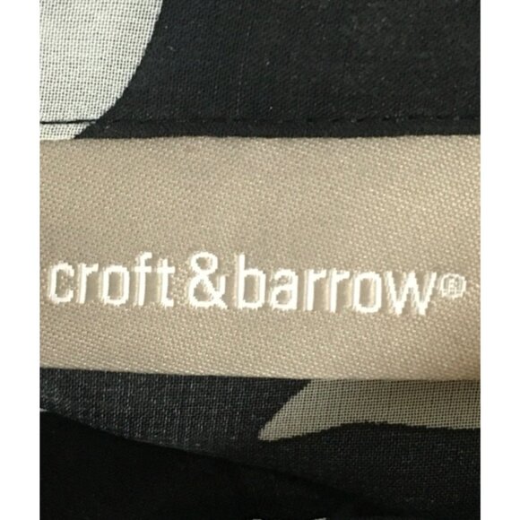 Croft n Barrow Top Women Size XL Sheer Black White Flowers Button up Long Sleeve - Picture 5 of 13